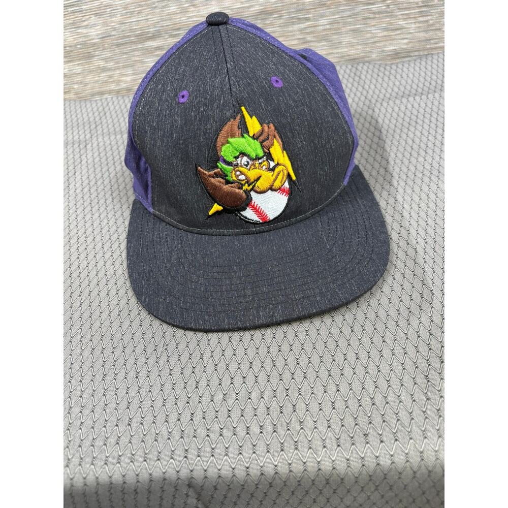 RC Mascot Duck Hat Cap Fitted Mens M Purple Black Baseball Zephyr Logo